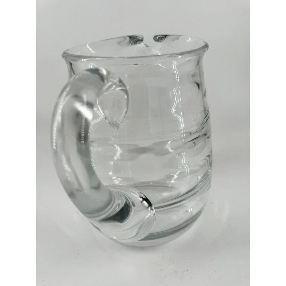 Pitcher Glass Bee Hive Ribbed Heavy Clear 7.5